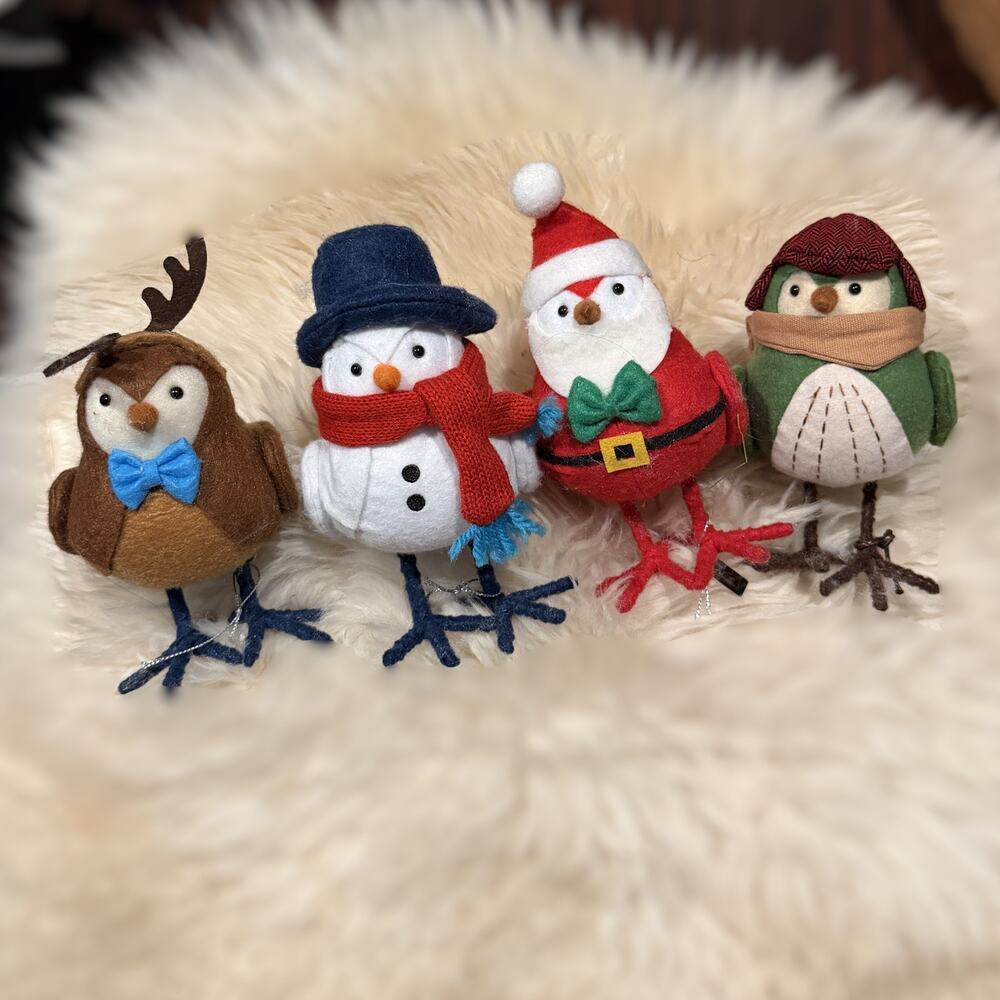2016 Target Wondershop Christmas Fabric Birds Lot of 4 1st Gen